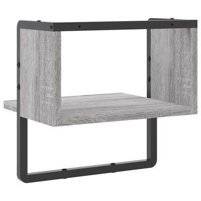 vidaXL Wall Shelf with Bar Grey Sonoma 30x25x30 cm