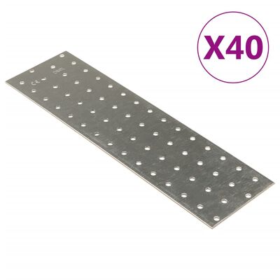 vidaXL Perforated Plates 40 pcs 2 mm 300x80 mm Galvanised Steel