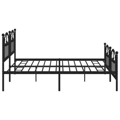 vidaXL Metal Bed Frame without Mattress with Footboard Black 200x200 cm