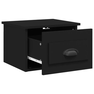 vidaXL Wall-mounted Bedside Cabinet Black 41.5x36x28cm