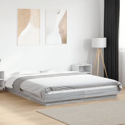 vidaXL Bed Frame without Mattress Grey Sonoma 160x200 cm