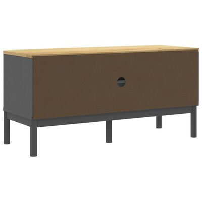 vidaXL TV Cabinet FLORO Grey 114x43x55 cm Solid Pine Wood