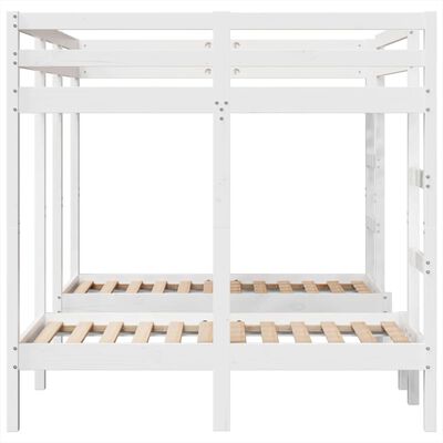 vidaXL Triple Bunk Bed Frame White 140x200/70x140 cm Solid Wood Pine