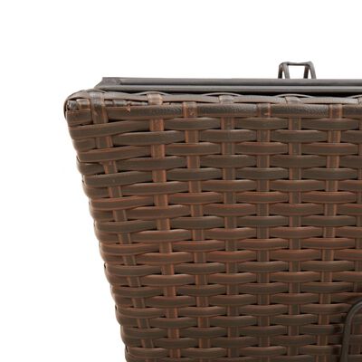 vidaXL Planters with hooks 2 pcs Brown Poly Rattan