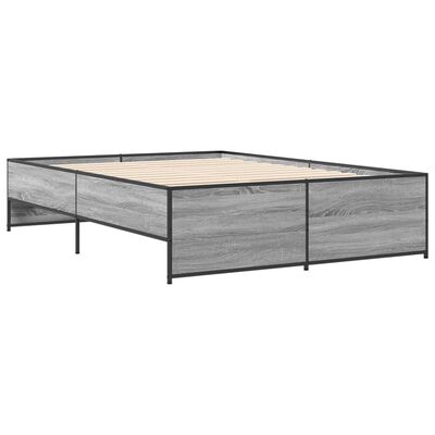 vidaXL Bed Frame without Mattress Grey Sonoma 140x190 cm