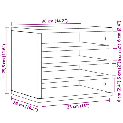 vidaXL Desk Organiser Black 36x26x29.5 cm Engineered wood