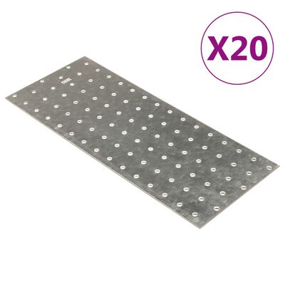 vidaXL Perforated Plates 20 pcs 2 mm 300x120 mm Galvanised Steel