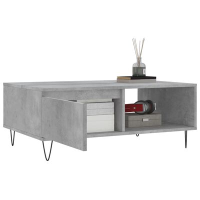 vidaXL Coffee Table Concrete Grey 90x60x35 cm Engineered Wood