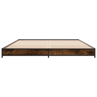 vidaXL Bed Frame without Mattress Smoked Oak 120x200 cm