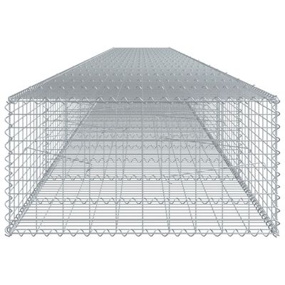 vidaXL Gabion Basket with Cover 1000x100x50 cm Galvanised Iron