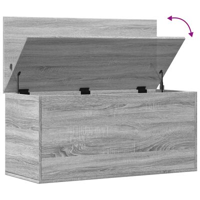 vidaXL Storage Box Grey Sonoma 100x42x46 cm Engineered Wood