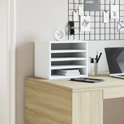 vidaXL Desk Organiser White 36x26x29.5 cm Engineered wood