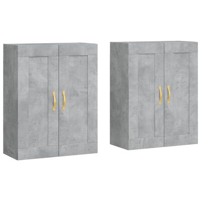 vidaXL Wall Mounted Cabinets 2 pcs Concrete Grey Engineered Wood