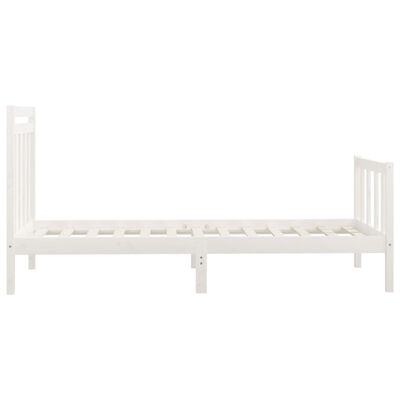 vidaXL Bed Frame without Mattress White Solid Wood Pine 100x200 cm