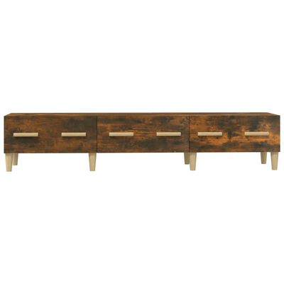 vidaXL TV Cabinet Smoked Oak 150x34.5x30 cm Engineered Wood