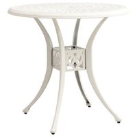 vidaXL Garden Table White 78x78x72 cm Cast Aluminium