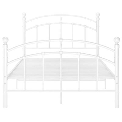 vidaXL Bed Frame without Mattress White Metal 120x200 cm