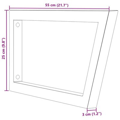 vidaXL Shelf Brackets for Washbasin 2 pcs White Trapezium Steel