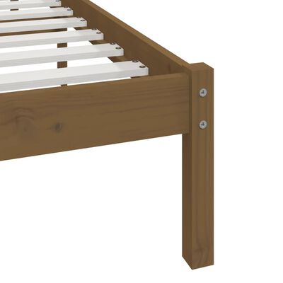 vidaXL Bed Frame without Mattress Honey Brown Solid Wood Pine 100x200 cm