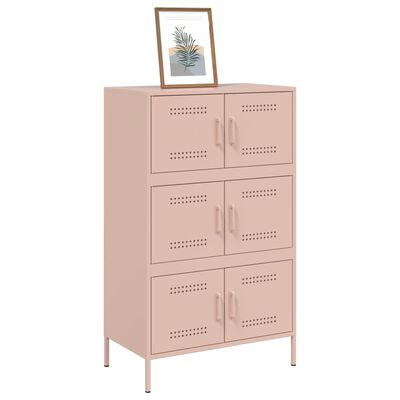 vidaXL Highboard Pink 68x39x113 cm Steel