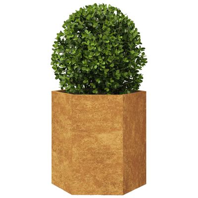 vidaXL Garden Planter Hexagon 46x40x45 cm Corten Steel