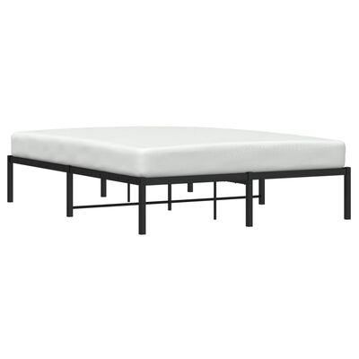 vidaXL Metal Bed Frame without Mattress Black 140x190 cm