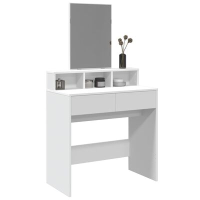 vidaXL Dressing Table with Mirror White 80x41x144.5 cm