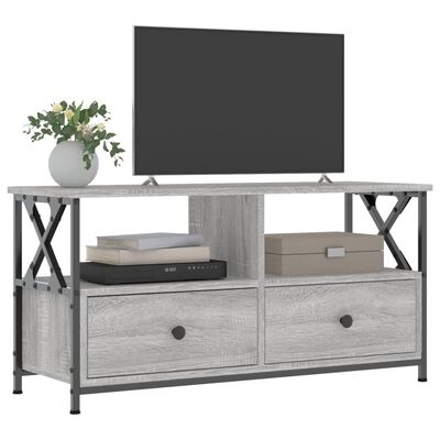 vidaXL TV Cabinet Grey Sonoma 90x33x45 cm Engineered Wood&Iron