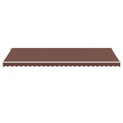 vidaXL Manual Retractable Awning with LED Brown 600x300 cm