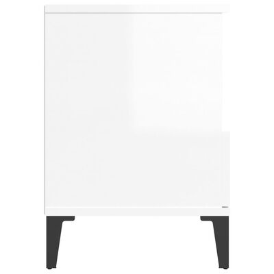 vidaXL Bedside Cabinets 2 pcs High Gloss White 40x35x50 cm