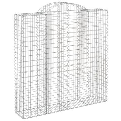 vidaXL Arched Gabion Baskets 2 pcs 200x50x200/220 cm Galvanised Iron