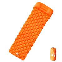 vidaXL Inflating Camping Mattress with Pillow 1-Person Orange