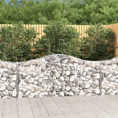 vidaXL Arched Gabion Baskets 15 pcs 200x50x80/100 cm Galvanised Iron