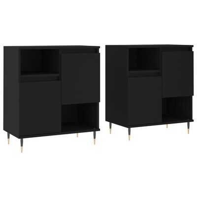 vidaXL Sideboards 2 pcs Black Engineered Wood