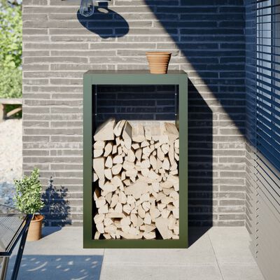 vidaXL Firewood Rack Green 60x40x100 cm Steel