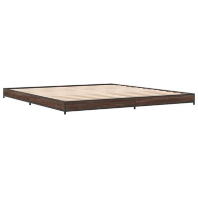 vidaXL Bed Frame without Mattress Brown Oak 180x200 cm Super King