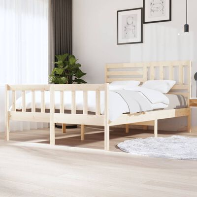 vidaXL Bed Frame without Mattress Solid Wood 140x200 cm (810082+814144)