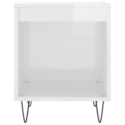 vidaXL Bedside Cabinet High Gloss White 40x35x50 cm Engineered Wood