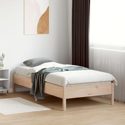 vidaXL Bed Frame without Mattress 75x190 cm Small Single Solid Wood Pine