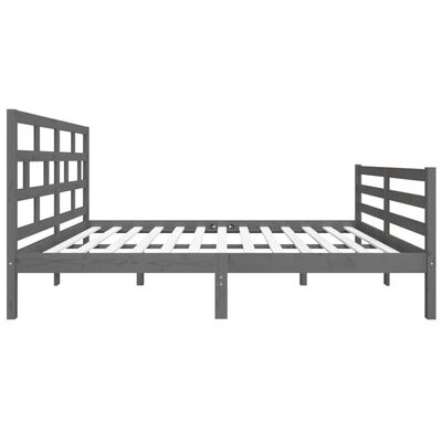 vidaXL Bed Frame without Mattress Grey Double Solid Wood