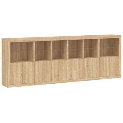 vidaXL Sideboard with LED Lights Sonoma Oak 283x37x100 cm