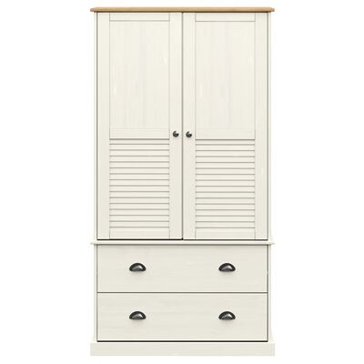 vidaXL Wardrobe VIGO White 90x55x176 cm Solid Wood Pine