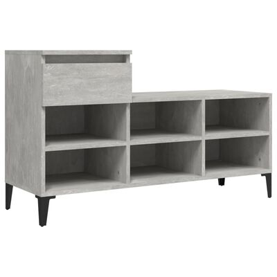 vidaXL Shoe Cabinet Concrete Grey 102x36x60 cm Engineered Wood