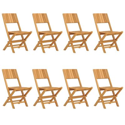 vidaXL Folding Garden Chairs 8 pcs 47x61x90 cm Solid Wood Teak