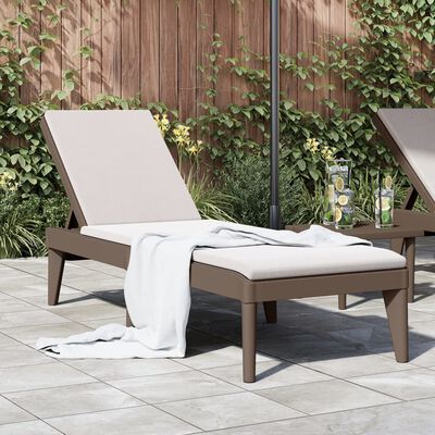 vidaXL Sun Lounger Brown 186x60x29 cm PP