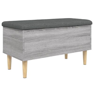 vidaXL Storage Bench Grey Sonoma 82x42x46 cm Engineered Wood