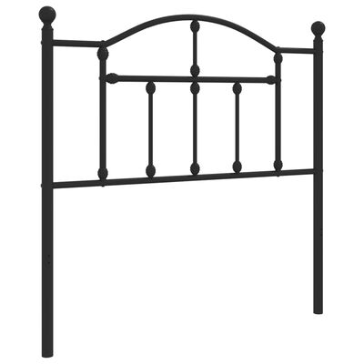 vidaXL Metal Headboard Black 90 cm