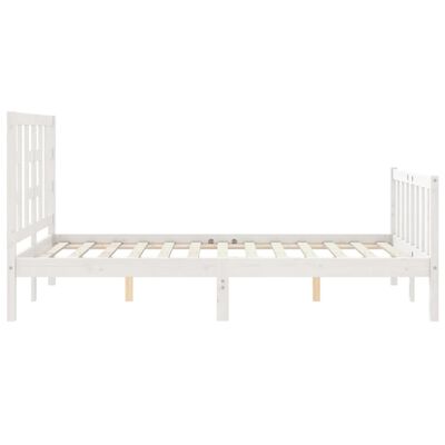 vidaXL Bed Frame without Mattress White Small Double Solid Wood Pine