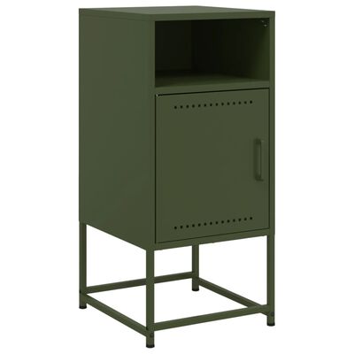 vidaXL Bedside Cabinet Olive Green 36x39x78 cm Steel