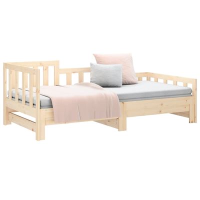 vidaXL Pull-out Day Bed without Mattress 2x(90x200) cm Solid Wood Pine